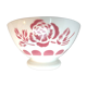 Old Art Deco bowl, décor of red roses, edifying red teeth, Badonviller?