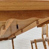 Danish dinning set of table and four chairs in oak and wool.
