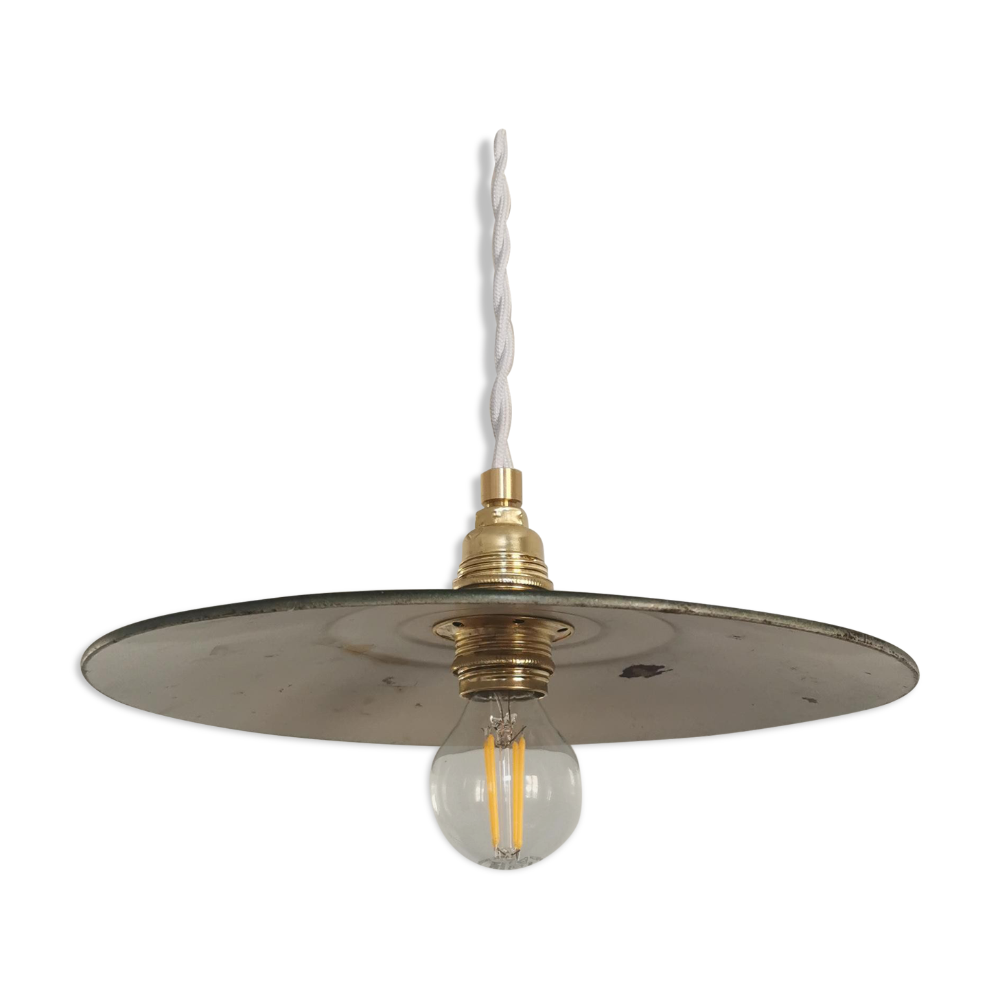 Suspension flat enamelled sheet black old, industrial, year 50