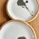 Coffee cups and plates Poterie de La Colombe tachist stoneware 50/60