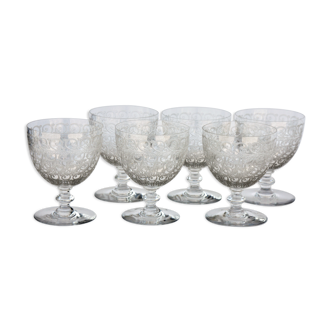 Série de 6 verres à eau en cristal de Baccarat modèle Rohan