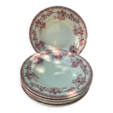 6 assiettes creuses Terre de Fer roses Choisy le roi