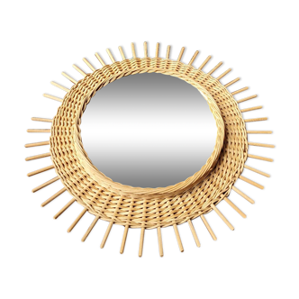 Rattan sun mirror