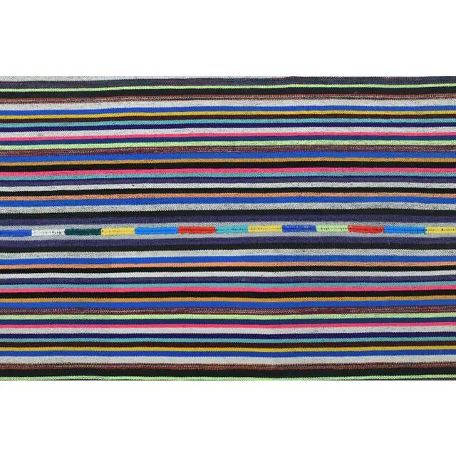 1970s Vintage Turkish Oushak Handmade Wool Cotton Blue Area Rug 180x306