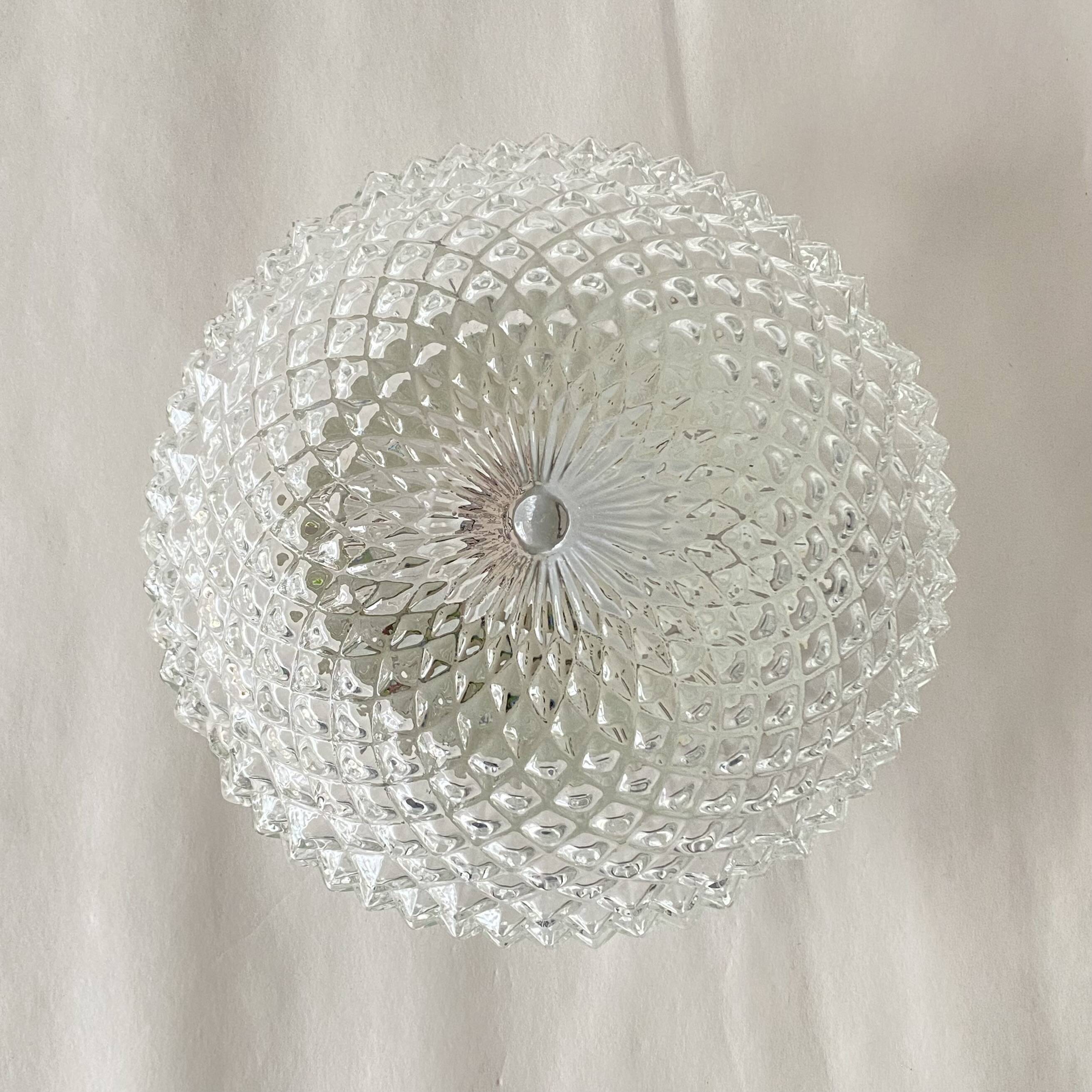 Small wall light ceiling light thick glass 1970 1980 LAMP-7419