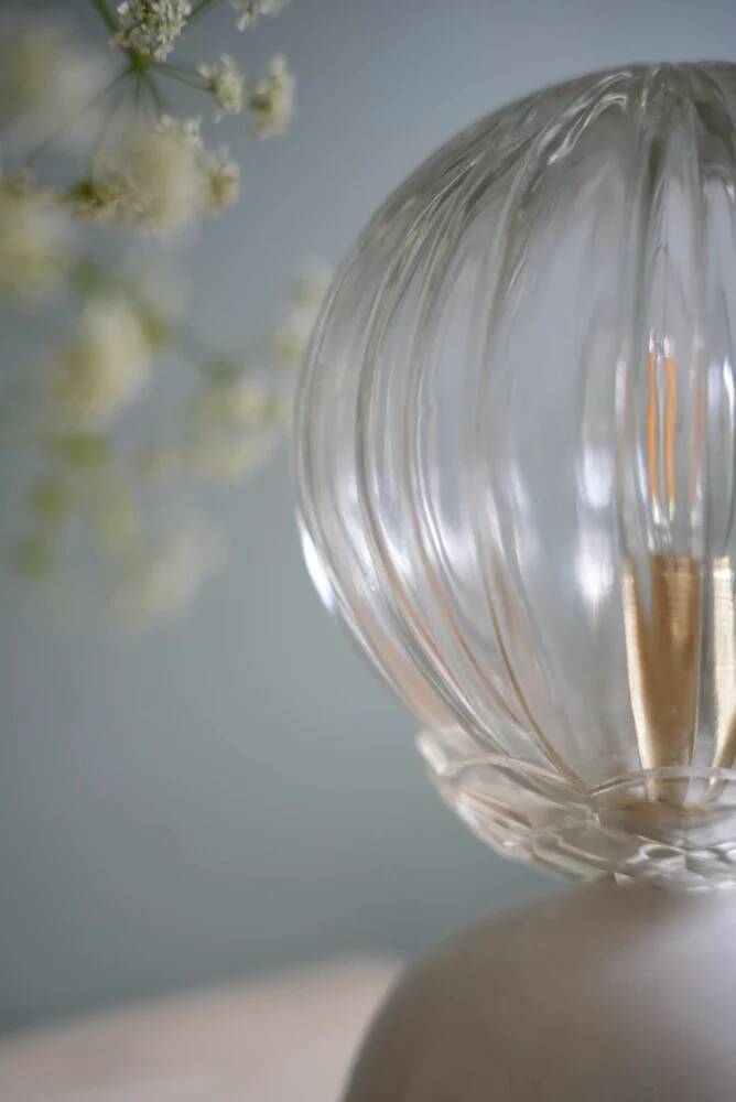 Ceramic lamp & striped glass