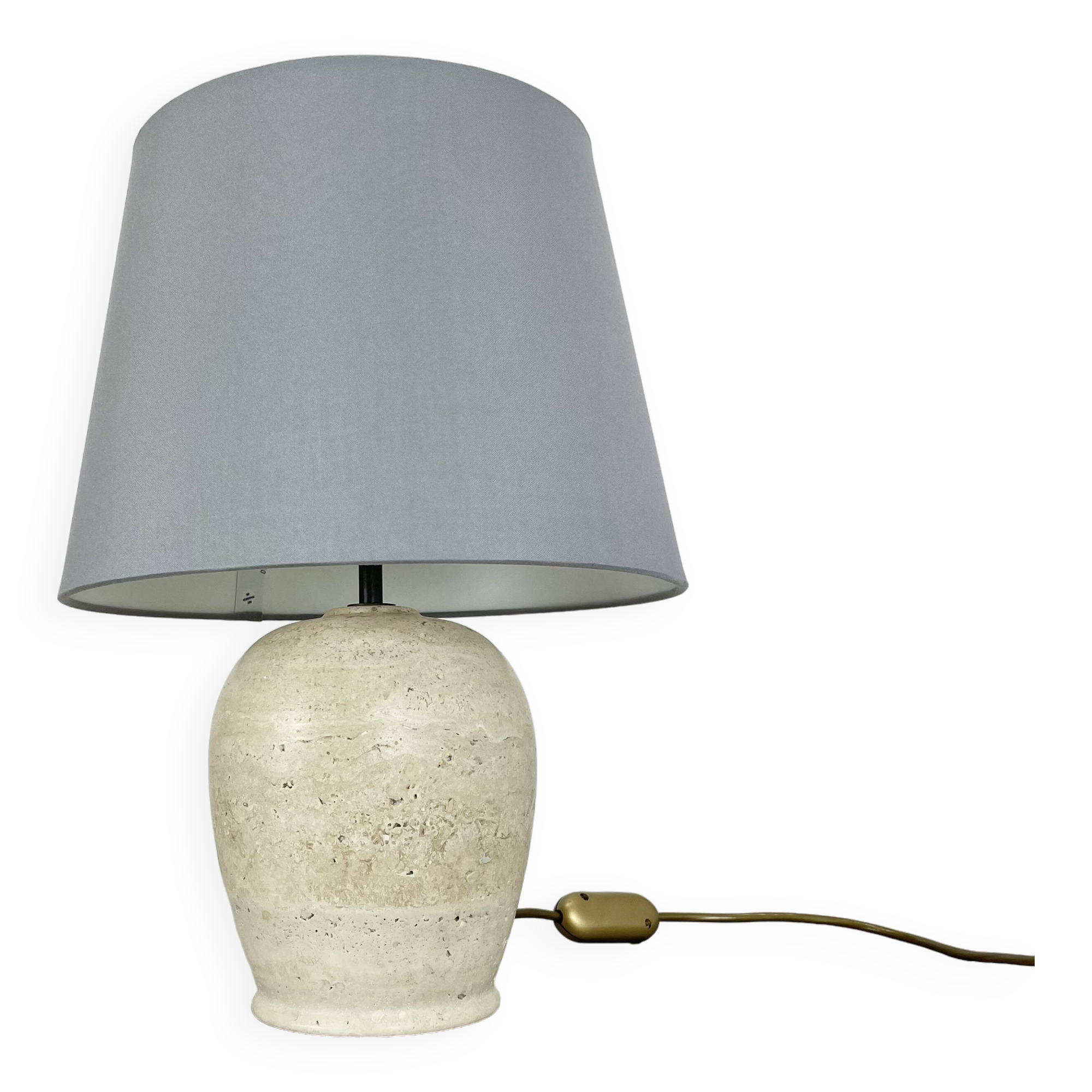 Large Travertine Marble Fratelli Mannelli Style Table Light Base, Italy, 1970s