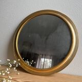 Vintage gold round mirror