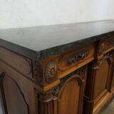 Louis XIV style sideboard in walnut and marble
