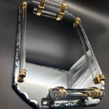 Beveled mirrored tray, Art Deco 1940, Saint-Gobain France
