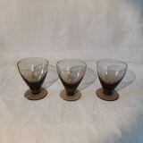 Verres coniques , fumé , style art déco par 3