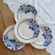 4 assiettes plates vintage terre de fer Églantine - Moulin des Loups