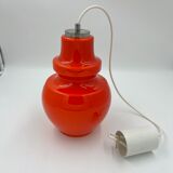 Orange opaline hanging lamp