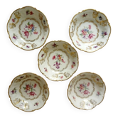 set of 5 old Bavaria fruit bowls decorated with flowers