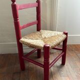 Chaise en bois et paille