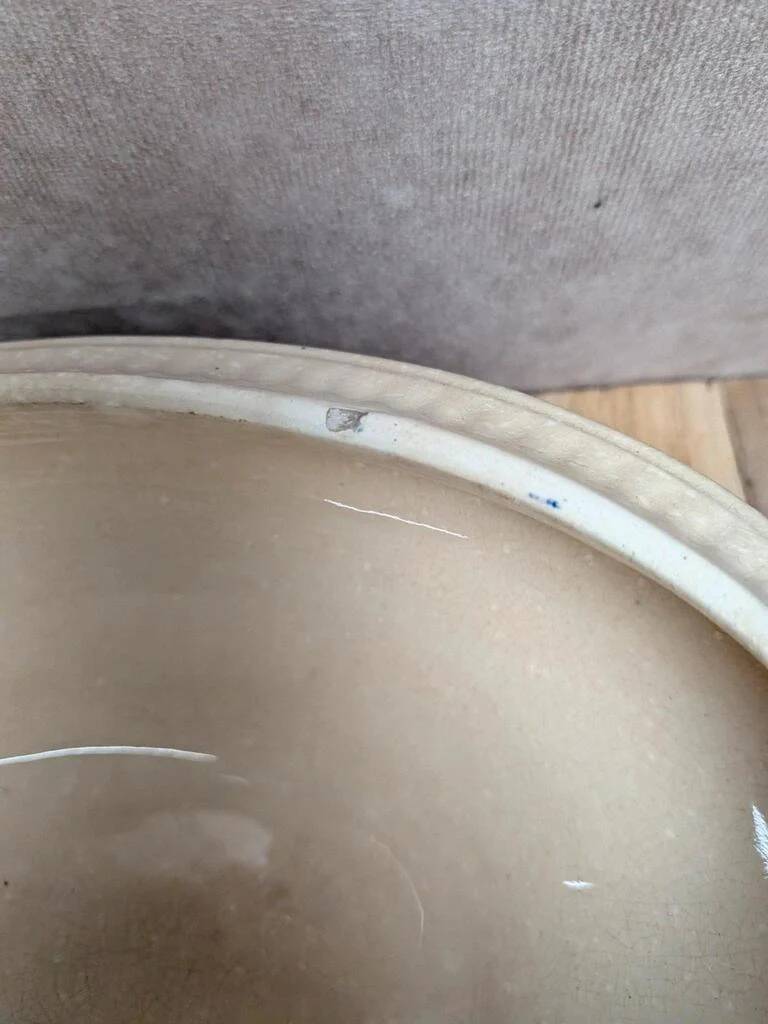 Iron Earth vegetable dish Salins model Old Checkerboard