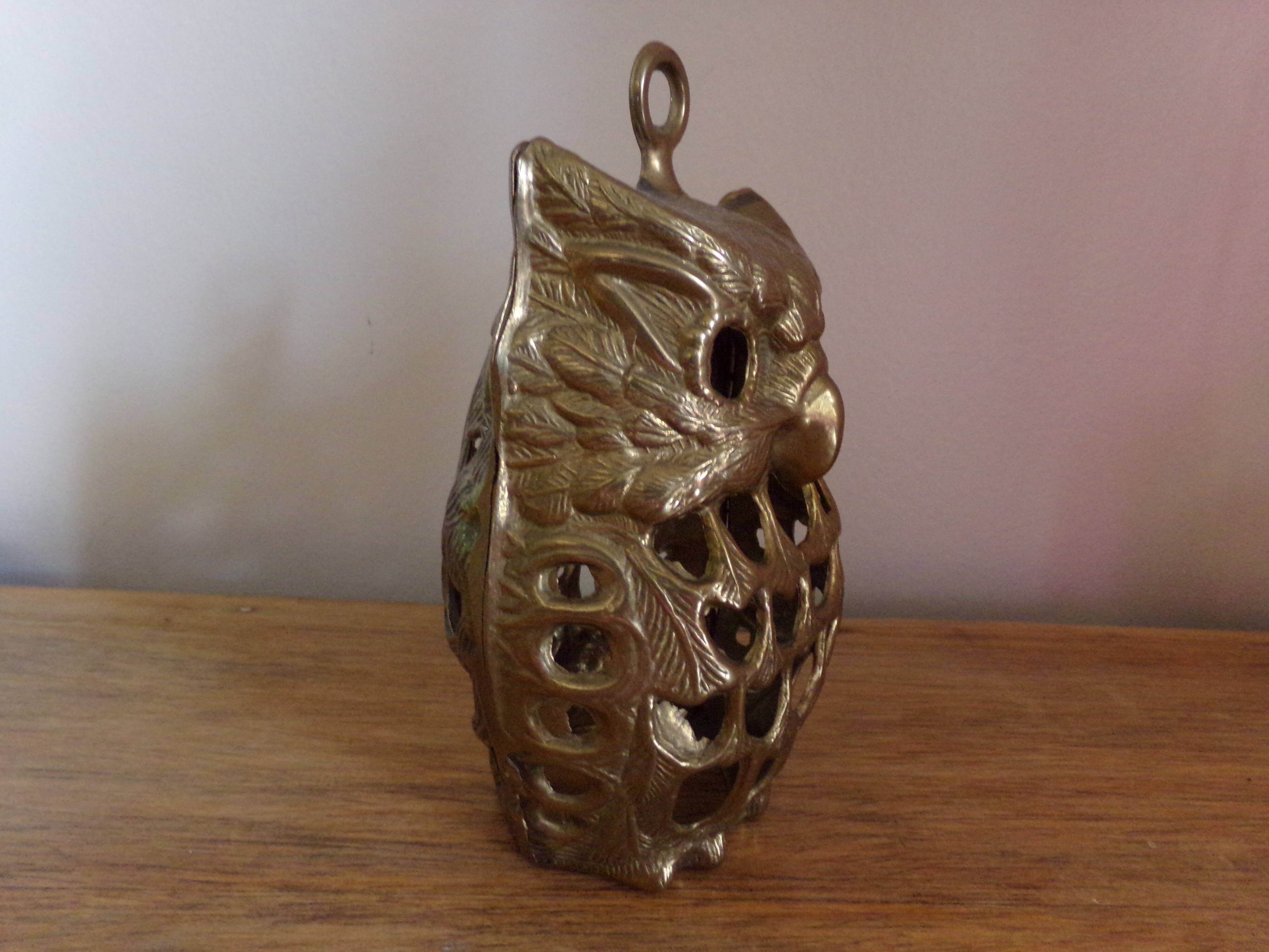 Brass photophore owl