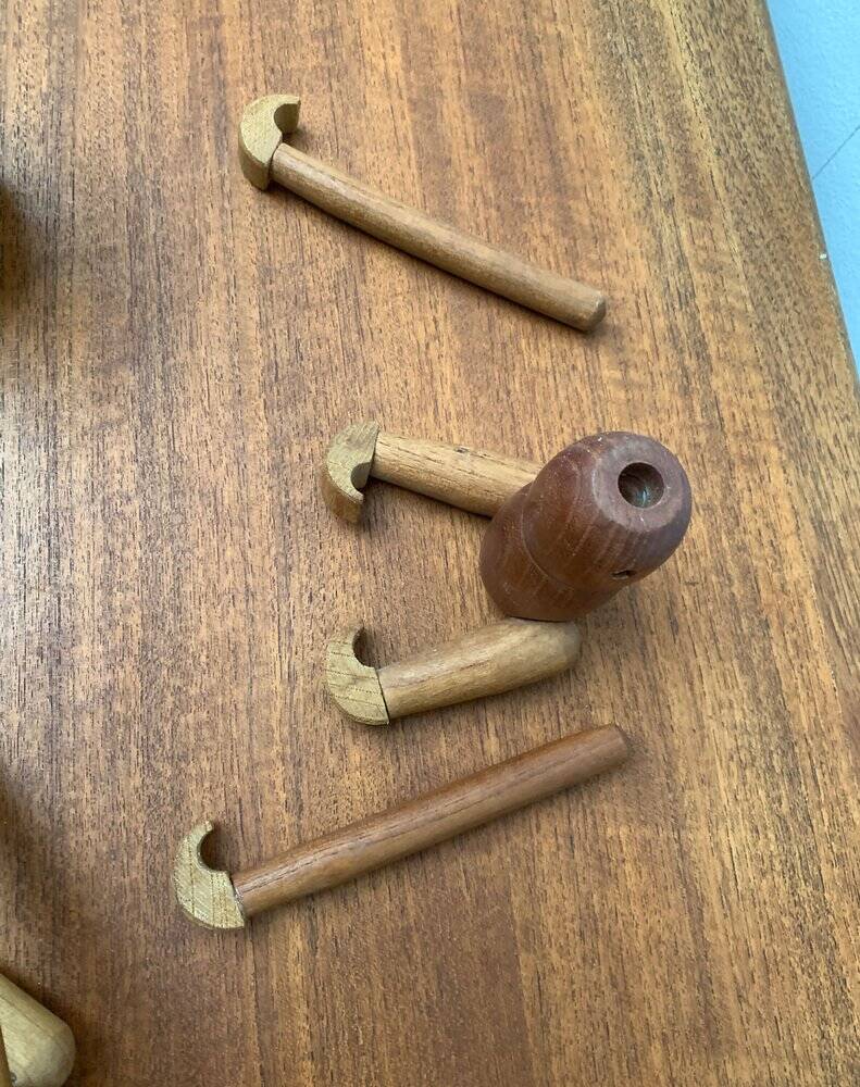 Danish mid-century wooden monkeys, set of 3