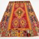 5x10 Wine Red & Orange Turkish Vintage Kilim Rug, 168x295Cm