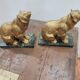 Paire de serre livres ours en régule,  22cms de H
