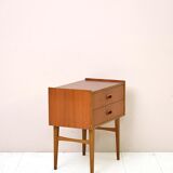 Teak nightstand with two drawers