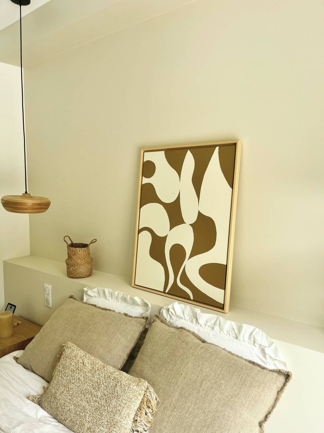 Tableau organique marron crème