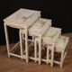 Set of 4 French lacquered and painted coffee tables
