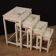 Set of 4 French lacquered and painted coffee tables