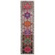 Vintage Turkish Hand-Knotted Wool Cotton Brown Runner 81x347