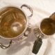 Sugar bowl & its milk pot with ebony handle in silver metal