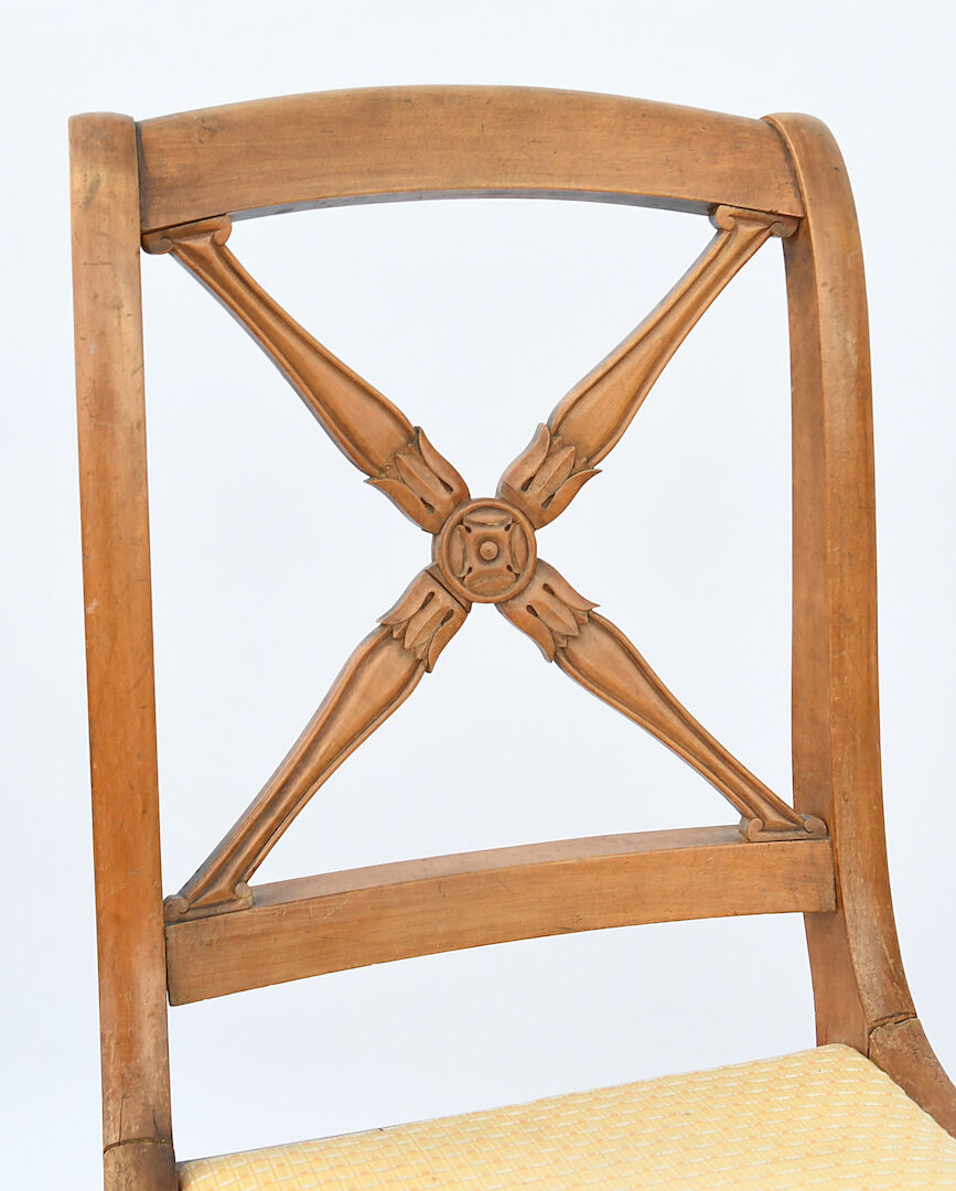 Pair of back chairs with braces