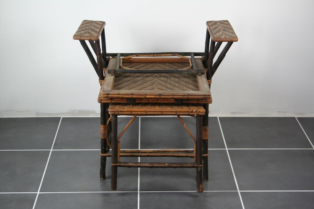 Deckchair, rattan and wicker 1950