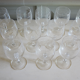 Set of 24 old engraved crystal foot glasses