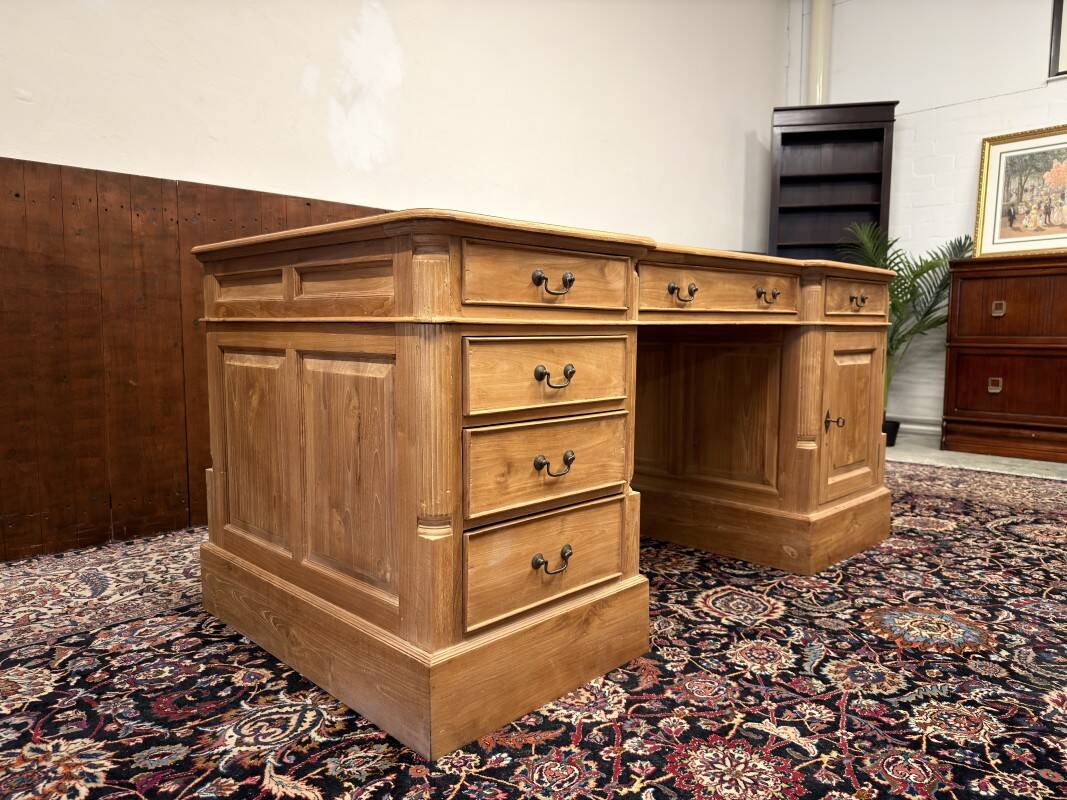 Classic English Teak Wood Desk