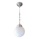 Art Deco white opaline glass globe pendant light