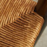 Chaise rustique en osier avec cadre en bois massif, 2 pièces