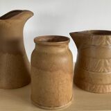 Trio of stoneware jug vases from the 70s