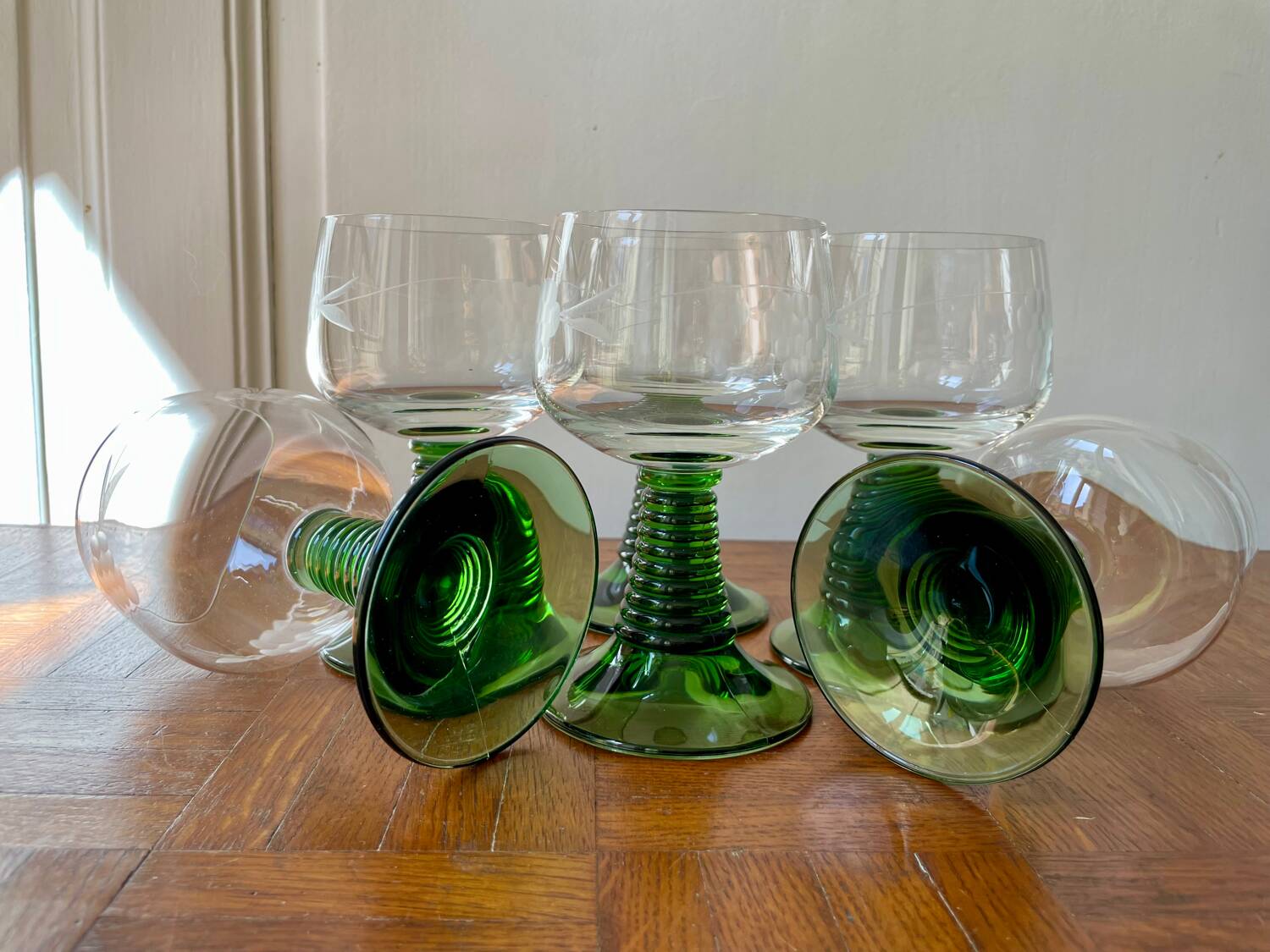 Set of 6 Alsatian wine glasses