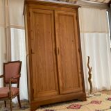 Vintage wardrobe in raw wood