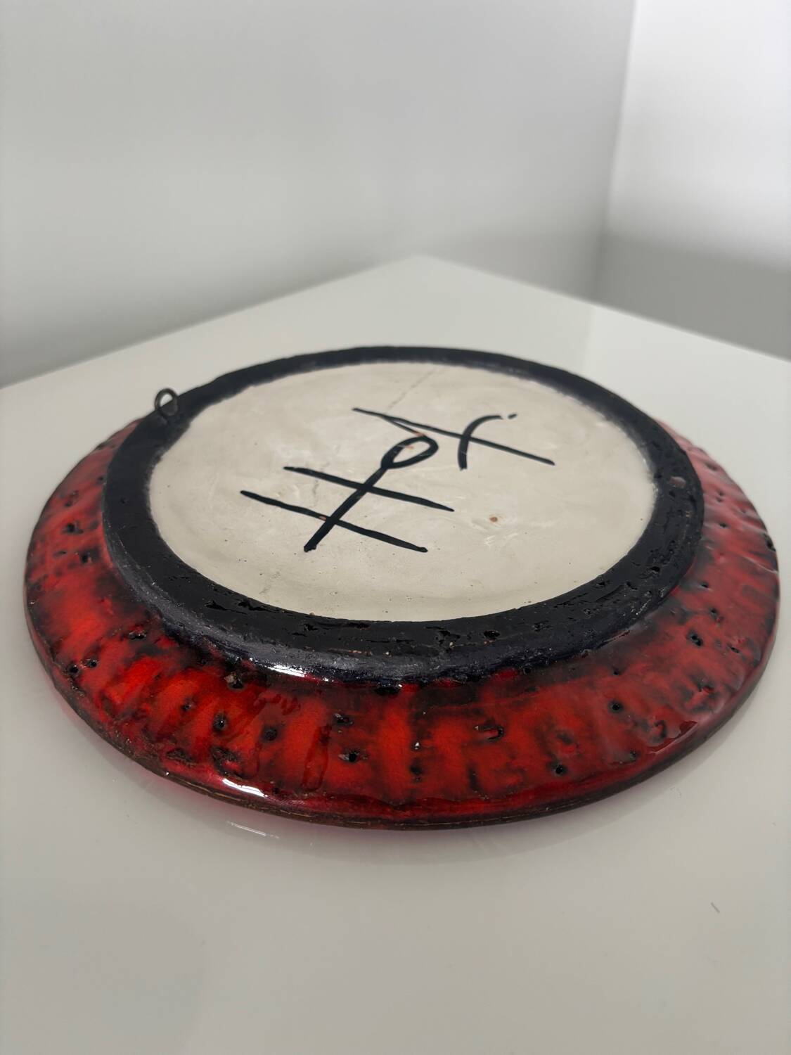 Vallauris ceramic mirror, signed
