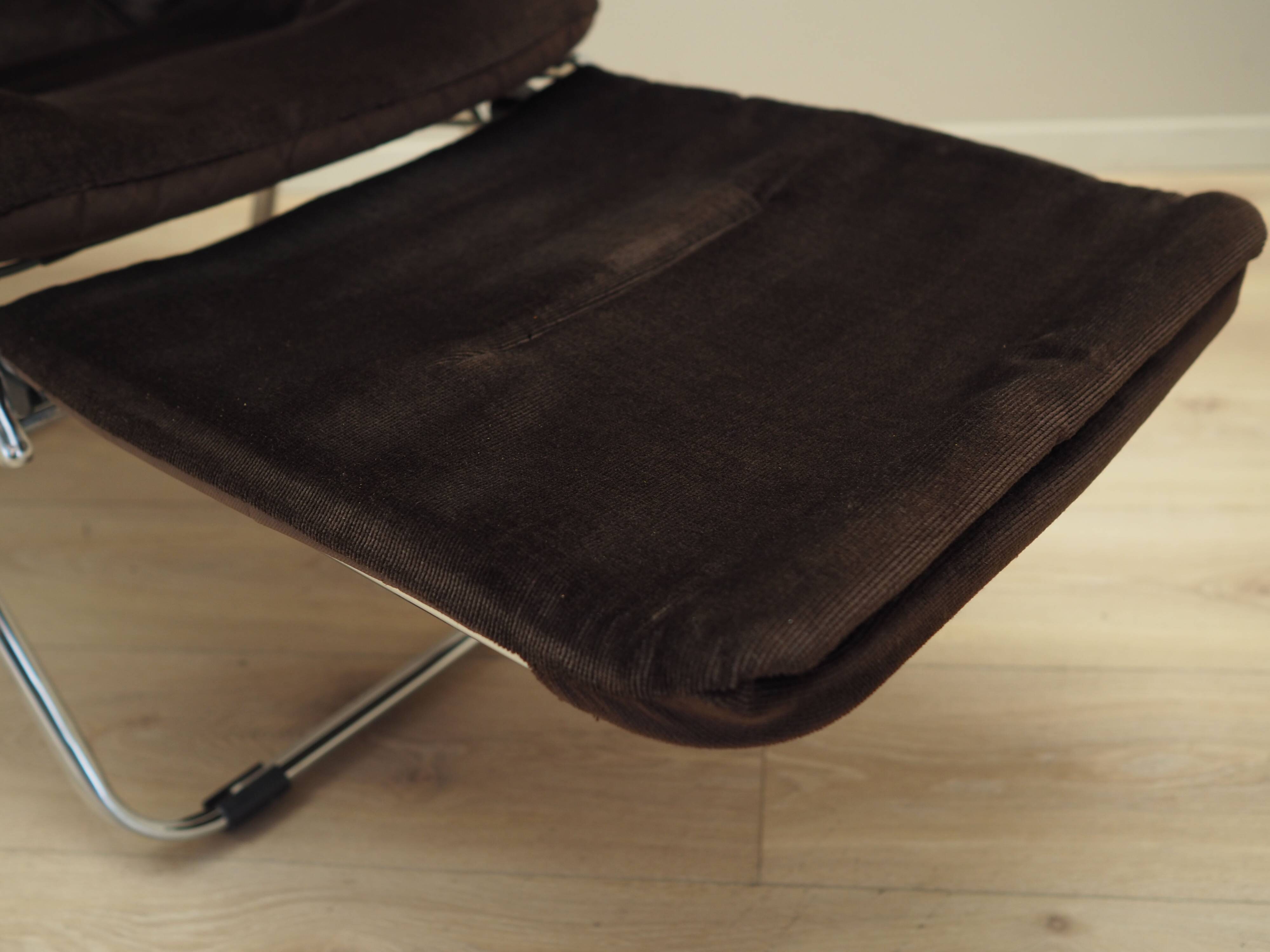 Brown velour armchair, Danish design, 1970s, production: Denmark