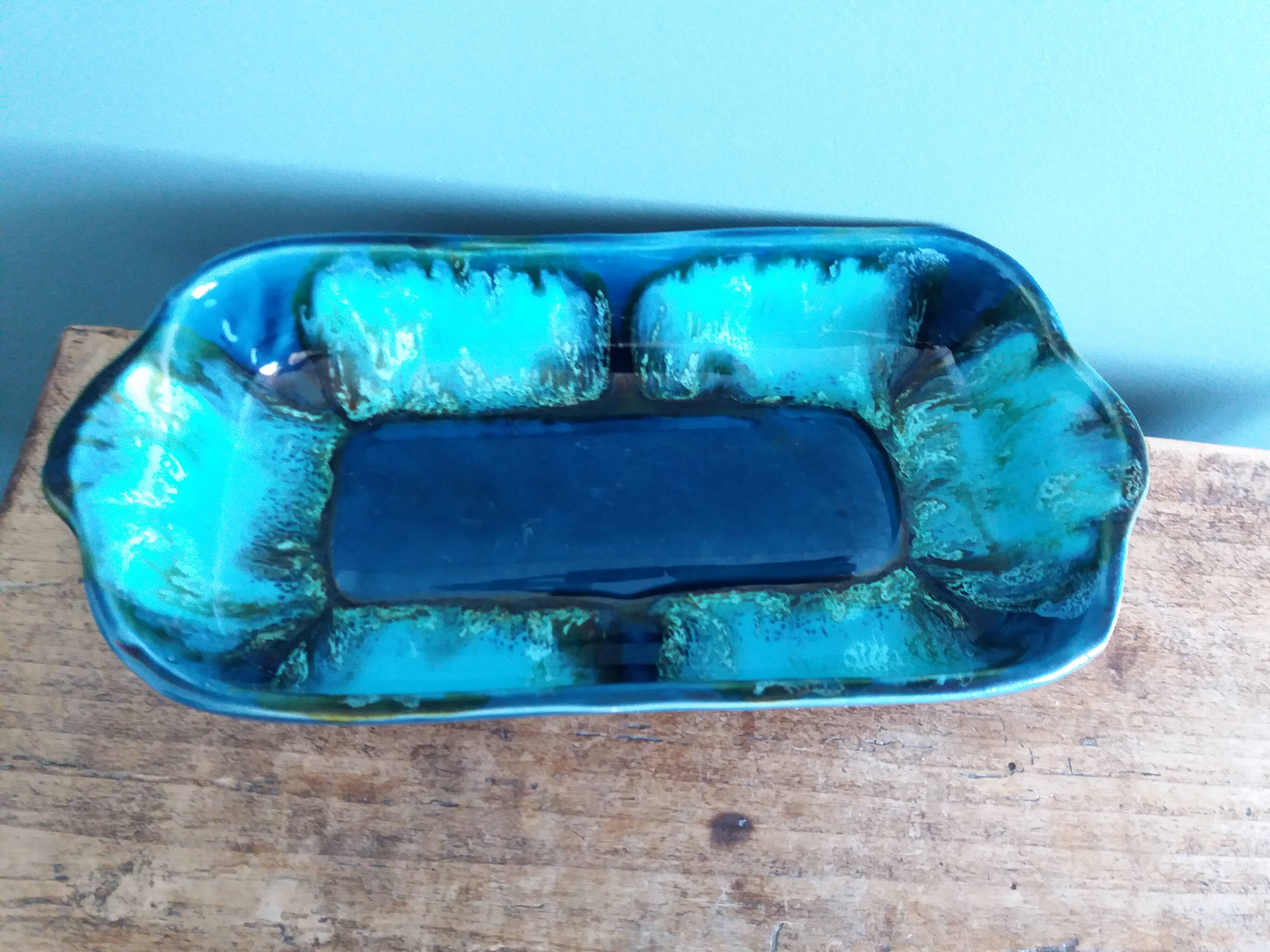 Vallauris stamped pocket emptier in flamed stoneware