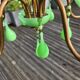 Italian chandelier with 5 lights in green opaline glass with uranium - ouraline