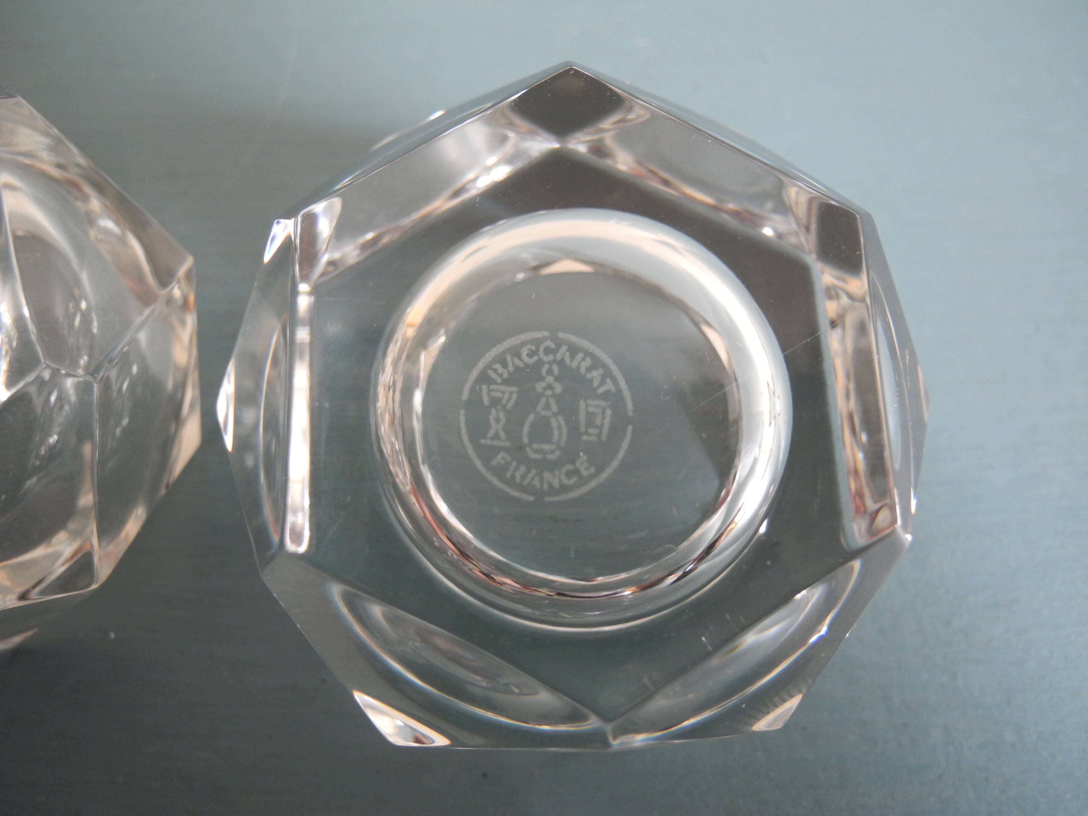 pair of salt shakers Baccarat art table vintage crystal salt shakers