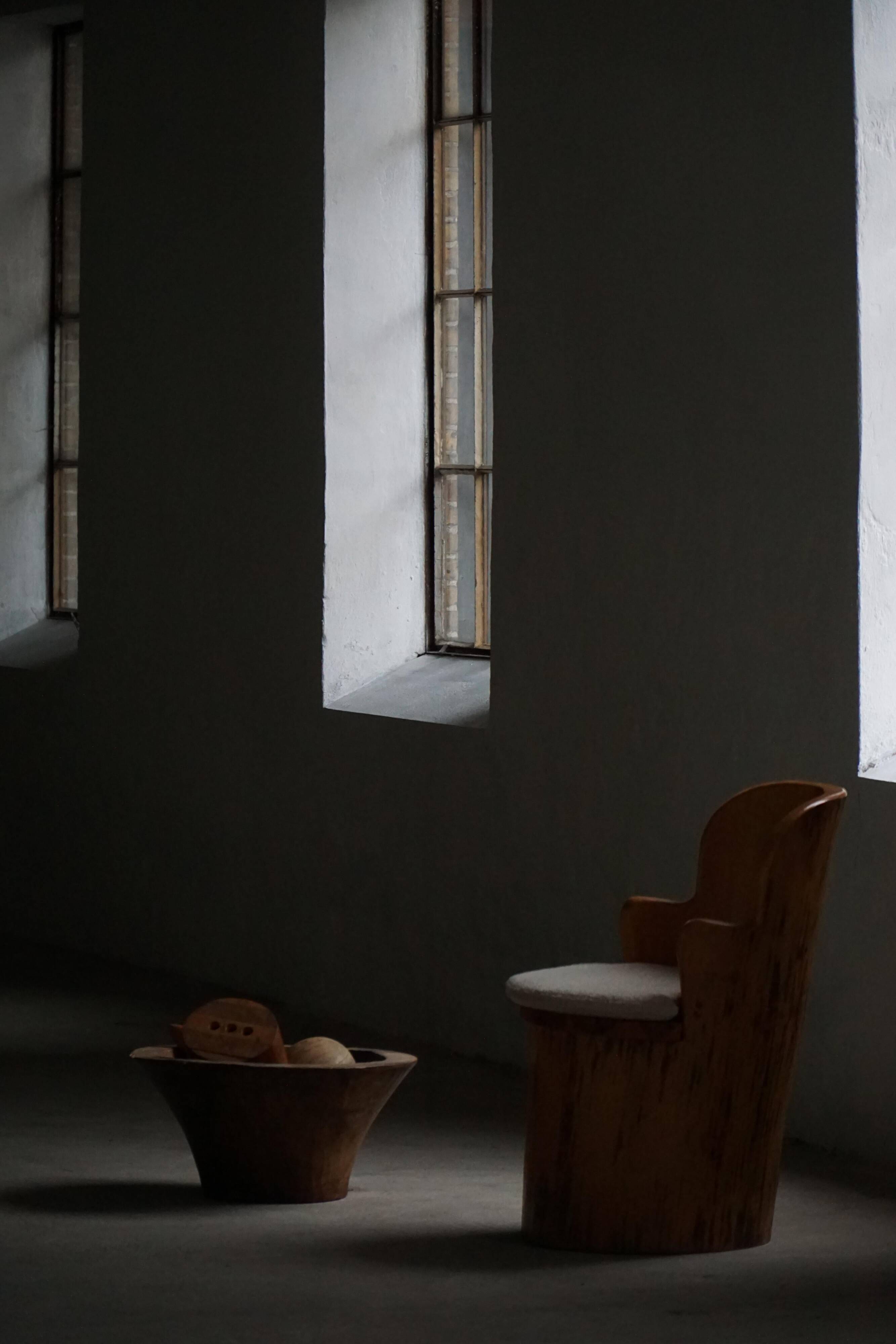 Large hand-carved African wooden bowl, mid-20th century.