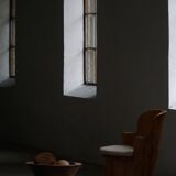 Large hand-carved African wooden bowl, mid-20th century.