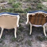 Pair of blue Louis XV style armchairs
