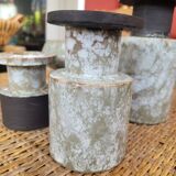 Set of 4 signed enameled vases