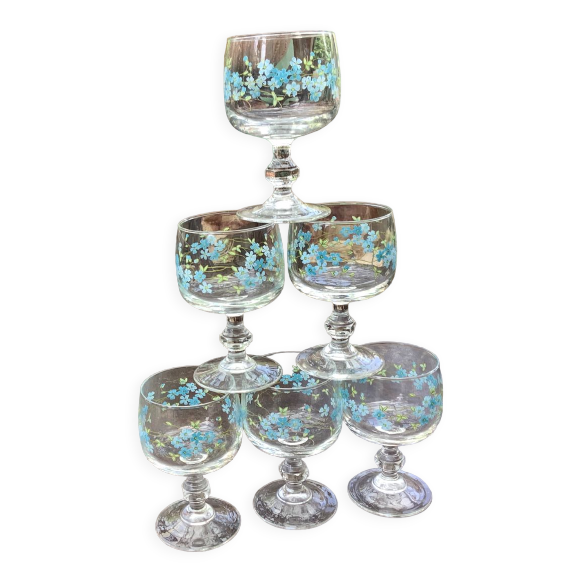 Forget-me-not stemware 1970