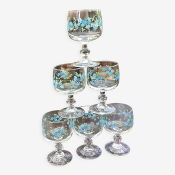 Verres à pied Myosotis 1970